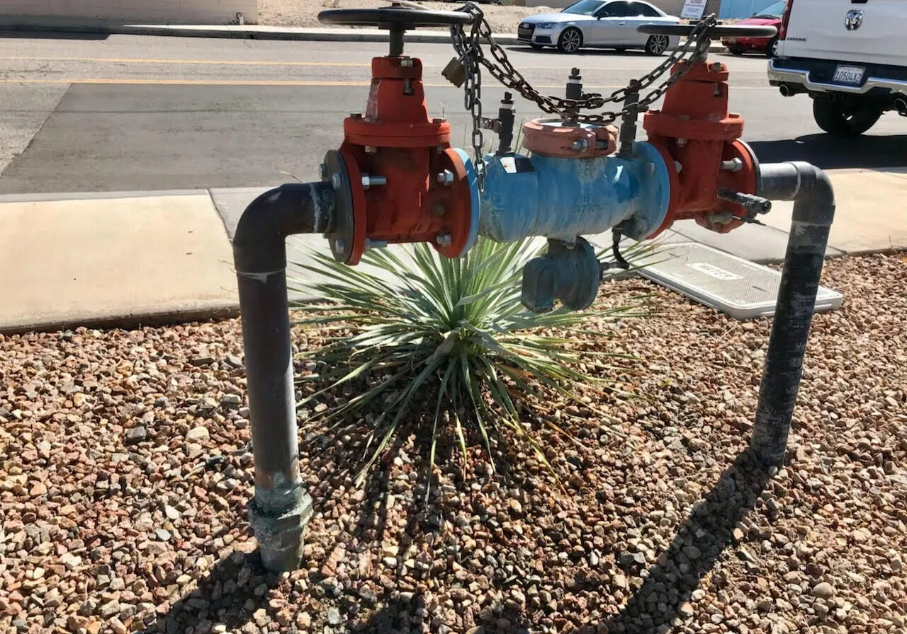 A pipe that is connected to a water main.